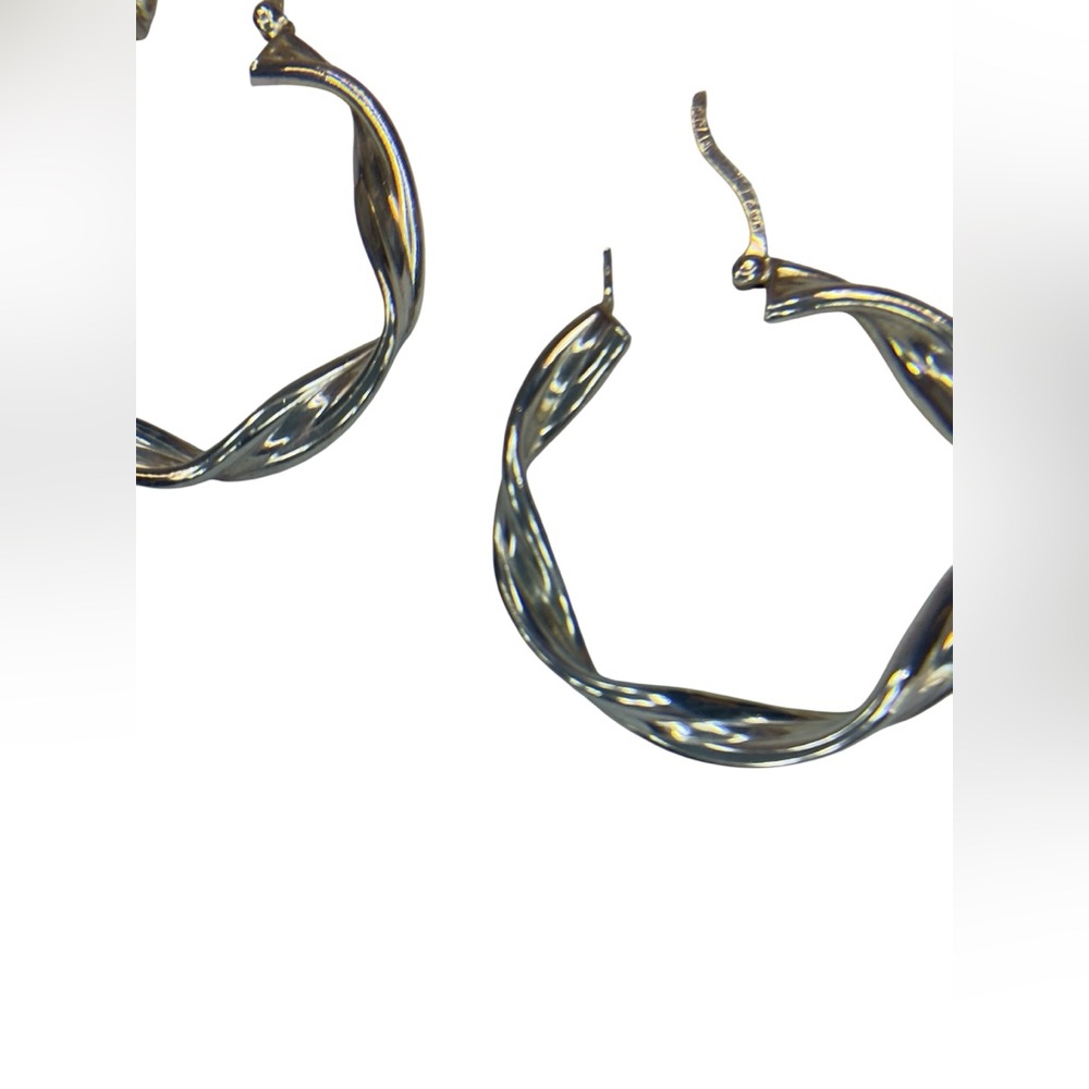 Sterling Silver Chunky Twisted Statement Hoop Ear… - image 7